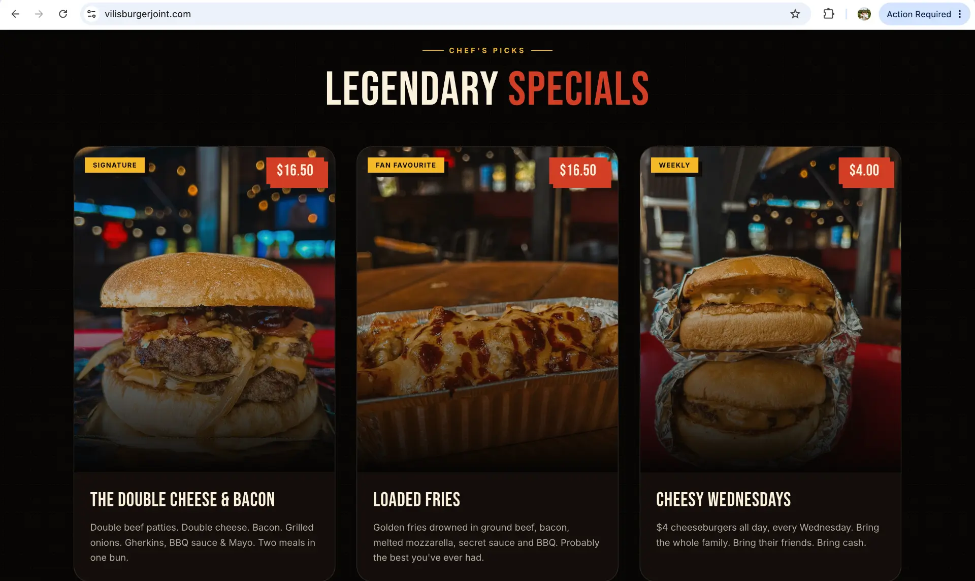 Vili's Burger Joint — Social media