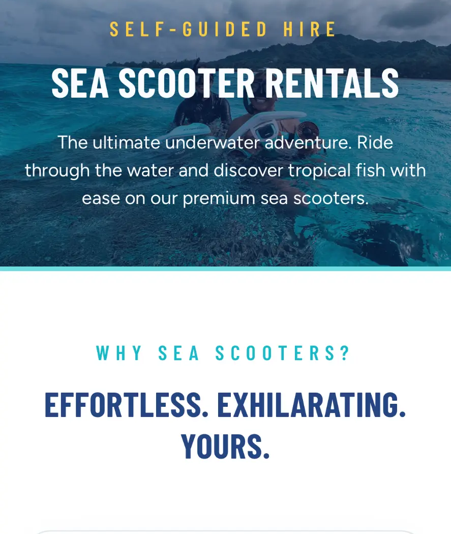 Sea Pace Rarotonga mobile website preview
