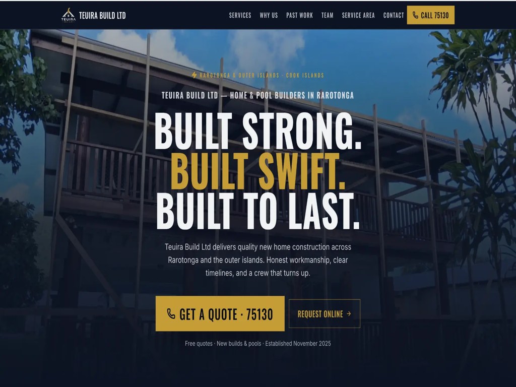 Teuira Build Ltd — Web design